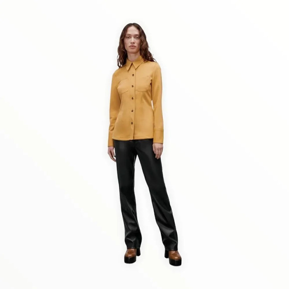 ZARA | Mustard | FITTED KNIT SHIRT - Picture 5 of 11